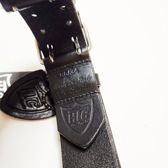 HTC Isabel Printed Double Buckle Y2K Emo Metallic Silver Belt